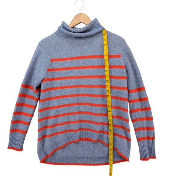 J.CREW Tipped Turtleneck Sweater Womens Blue Wool Alpaca Blend Pullover Sz S - Picture 6 of 9